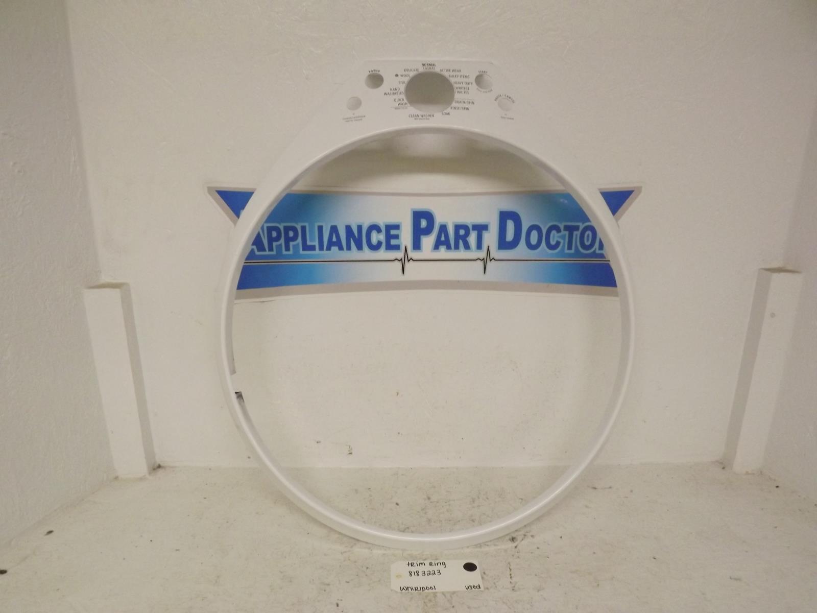 Whirlpool Washer 8183223 Trim Ring Used Whirlpool Washer 8183223 Trim Ring Used